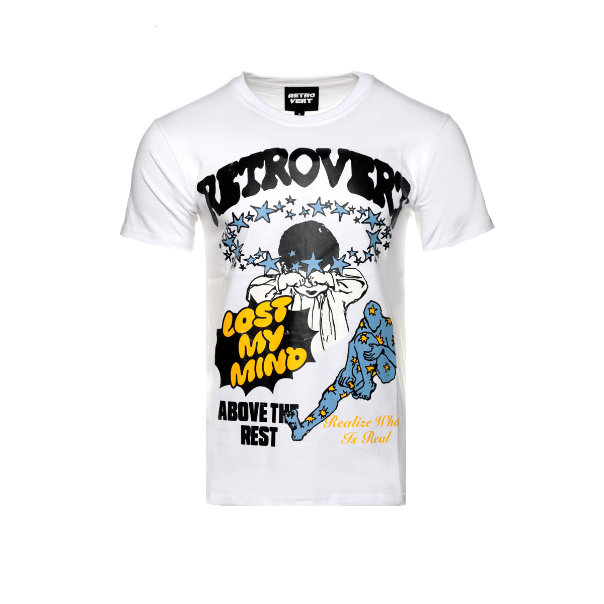 Retrovert "Cry Baby" Men's White / Blue SS Graphic Tee