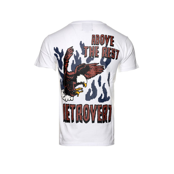 Retrovert "Fire Bird" Men's Graphic SS White / Navy Tee - SIZE Boutique