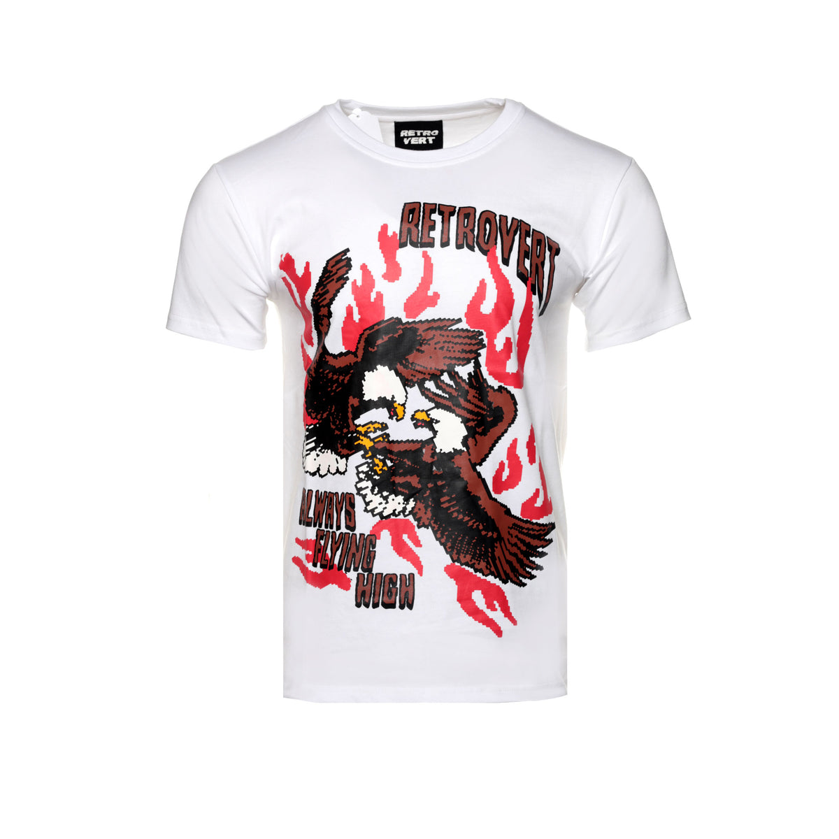 Retrovert "Fire Bird" Men's Graphic SS White / Red Tee - SIZE Boutique