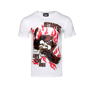 Retrovert "Fire Bird" Men's Graphic SS White / Red Tee - SIZE Boutique