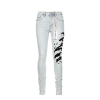 Purple Brand Denim P001 "Flock Painted Wordmark" Men's Skinny Jeans - SIZE Boutique