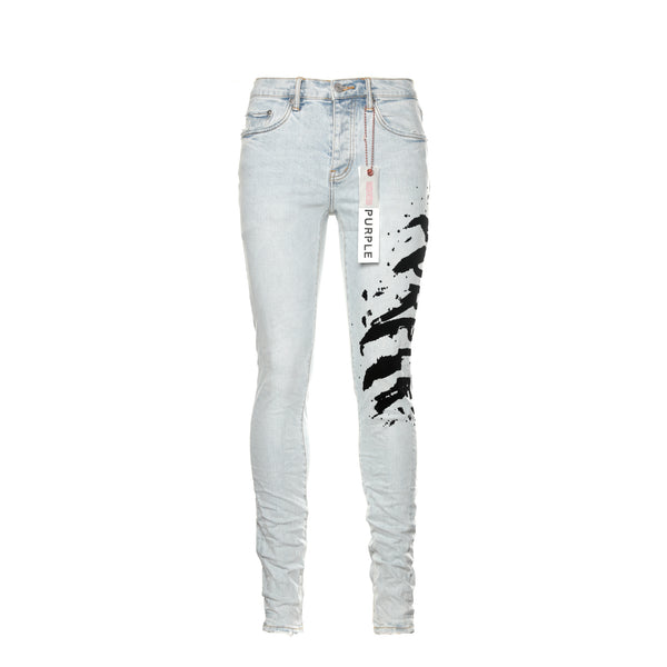 Purple Brand Denim P001 "Flock Painted Wordmark" Men's Skinny Jeans - SIZE Boutique