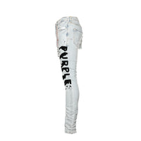 Purple Brand Denim P001 "Flock Painted Wordmark" Men's Skinny Jeans - SIZE Boutique