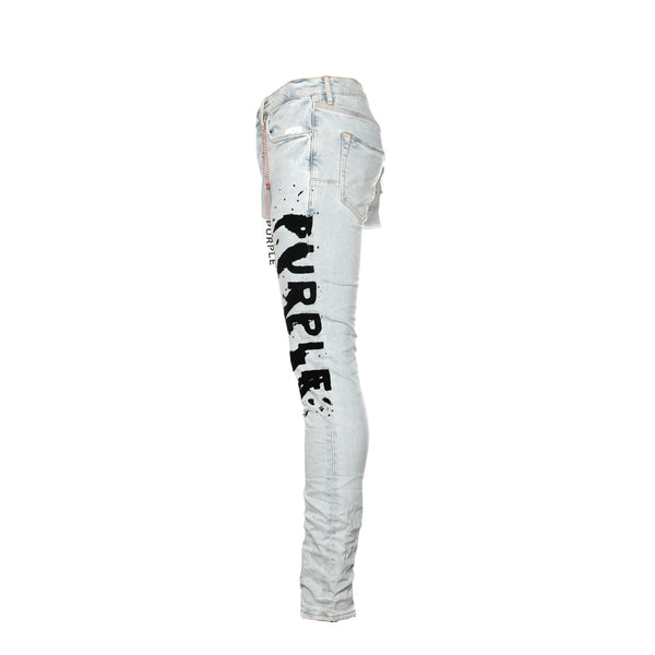 Purple Brand Denim P001 "Flock Painted Wordmark" Men's Skinny Jeans - SIZE Boutique