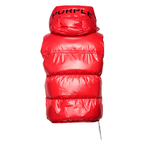Purple Brand Nylon Red Puffer Men's Vest - SIZE Boutique