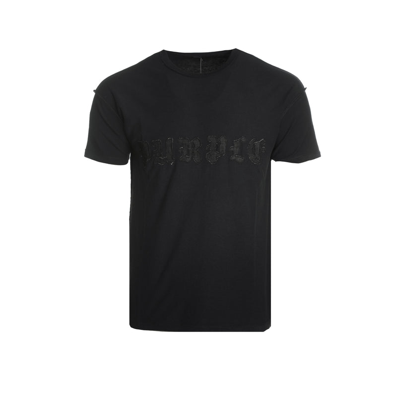 Purple Brand Gothic Wordmark Men's Black Tee - SIZE Boutique