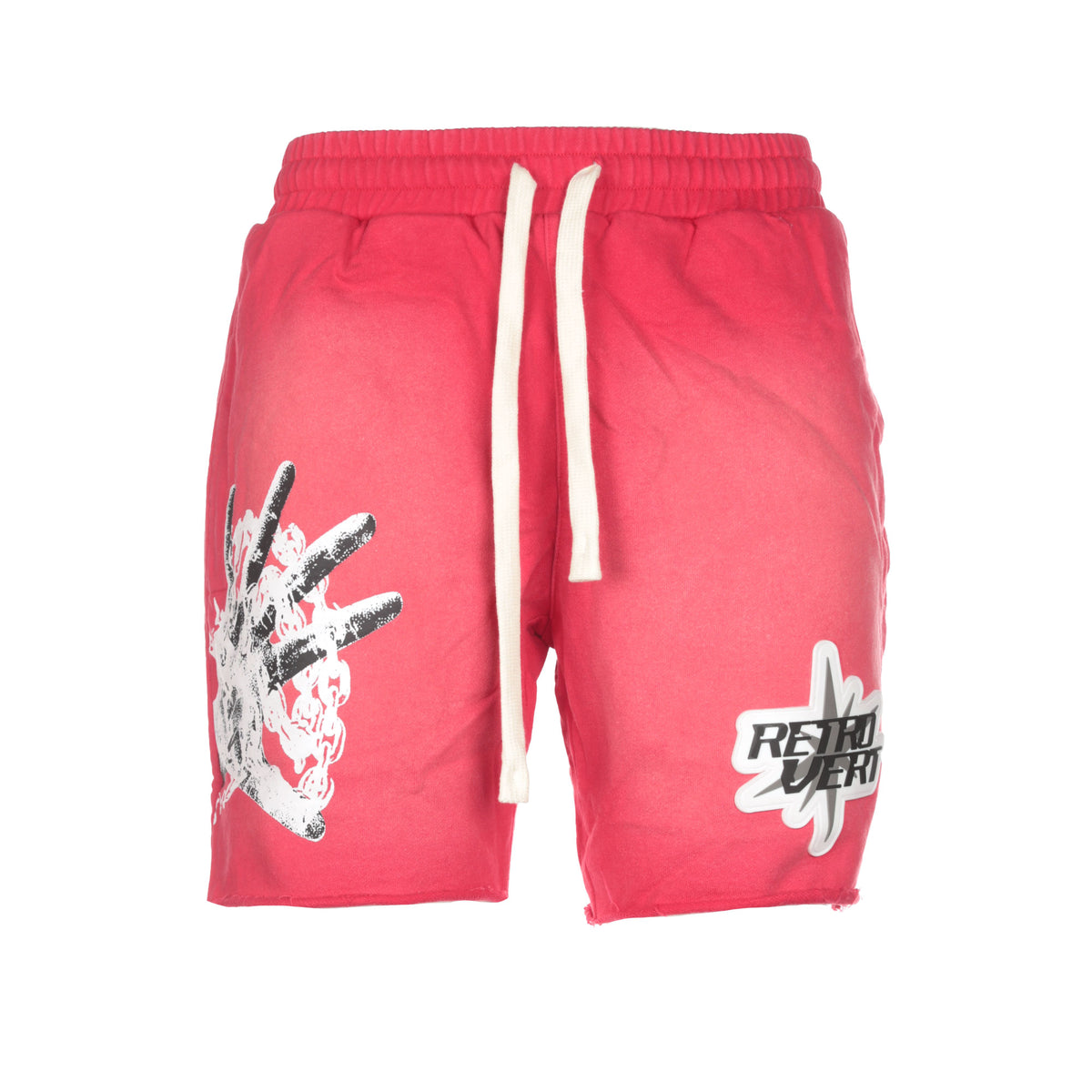 Retrovert "Hand Patch" Men's Faded Red Shorts - SIZE Boutique
