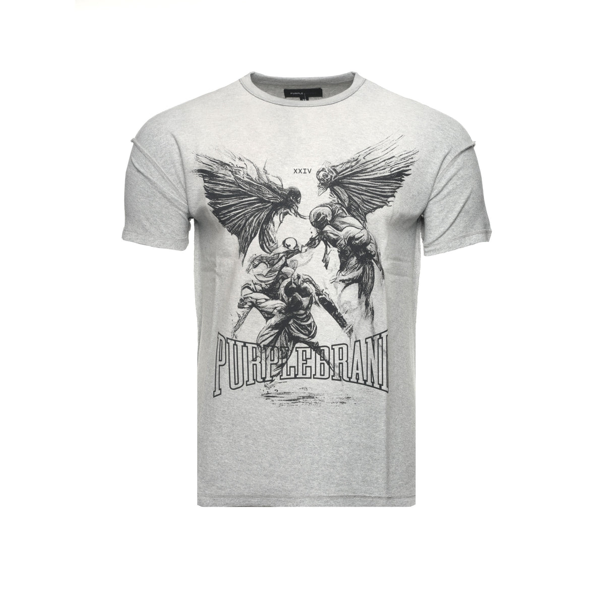 Purple Brand "Fight" Heather Grey Men's SS Tee - SIZE Boutique
