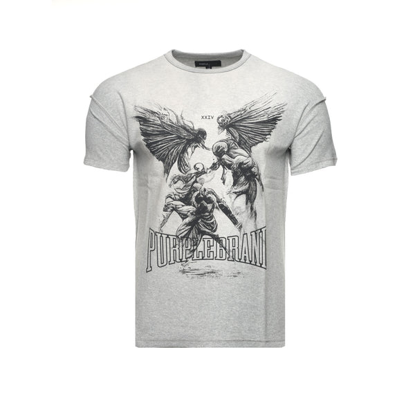 Purple Brand "Fight" Heather Grey Men's SS Tee - SIZE Boutique