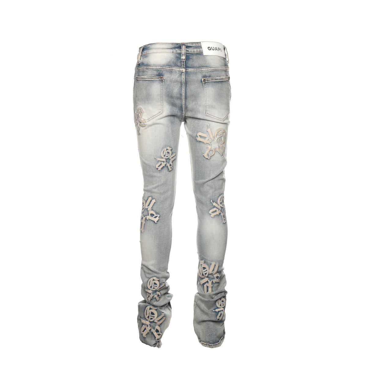 Guapi Powder Blue Logo Men's Stacked Jeans - SIZE Boutique