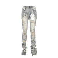Guapi Powder Blue Logo Men's Stacked Jeans - SIZE Boutique