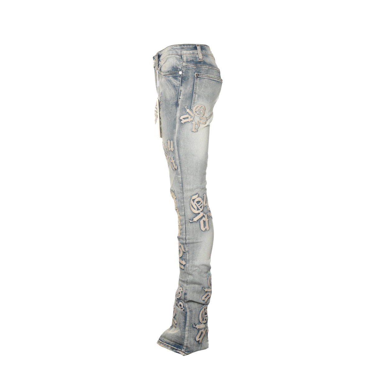 Guapi Powder Blue Logo Men's Stacked Jeans - SIZE Boutique