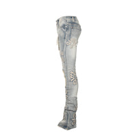 Guapi Powder Blue Logo Men's Stacked Jeans - SIZE Boutique