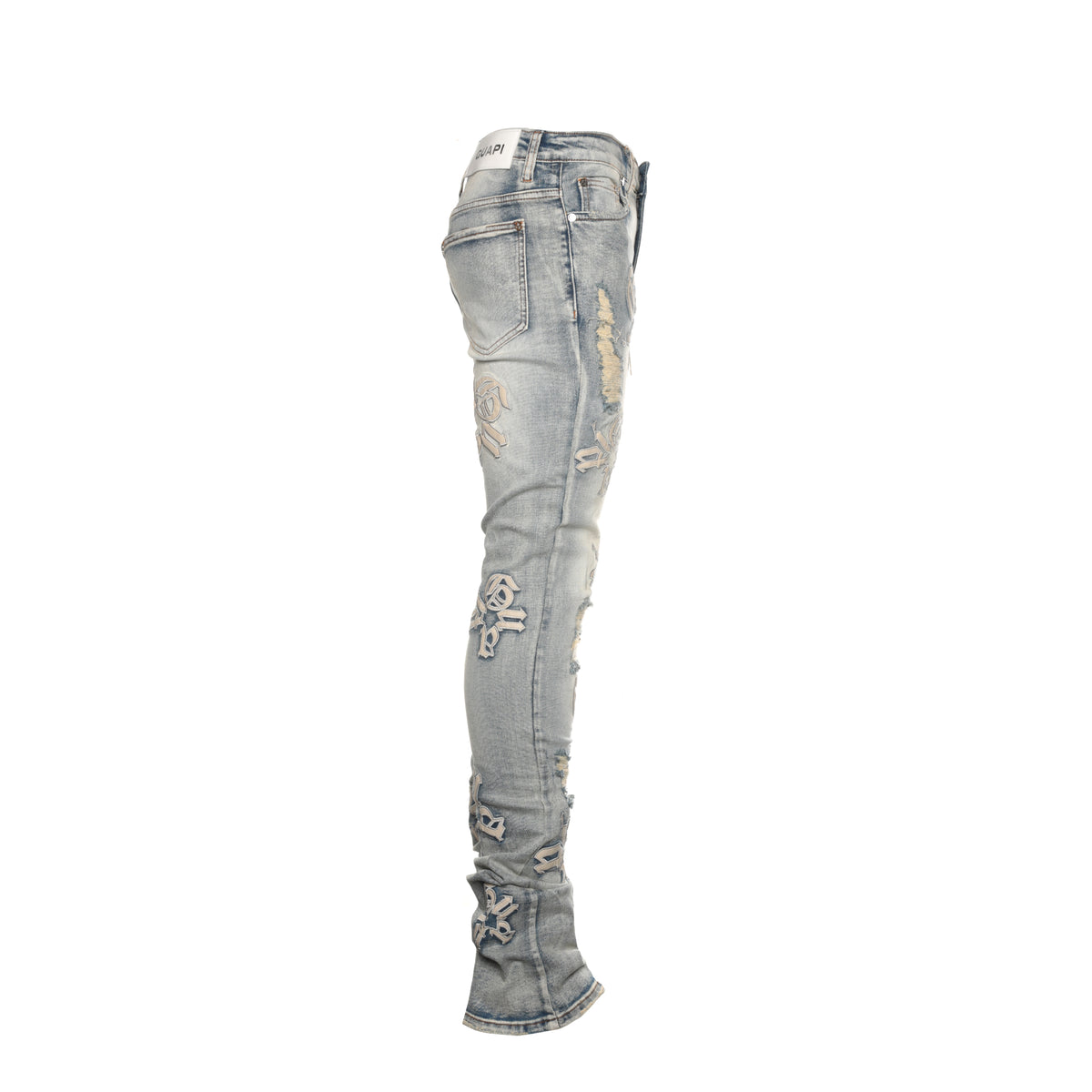 Guapi Powder Blue Logo Men's Stacked Jeans - SIZE Boutique