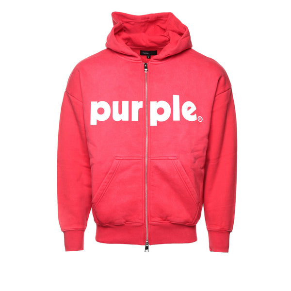 Purple Brand Lowercase Zip Up Red Hoodie - SIZE Boutique