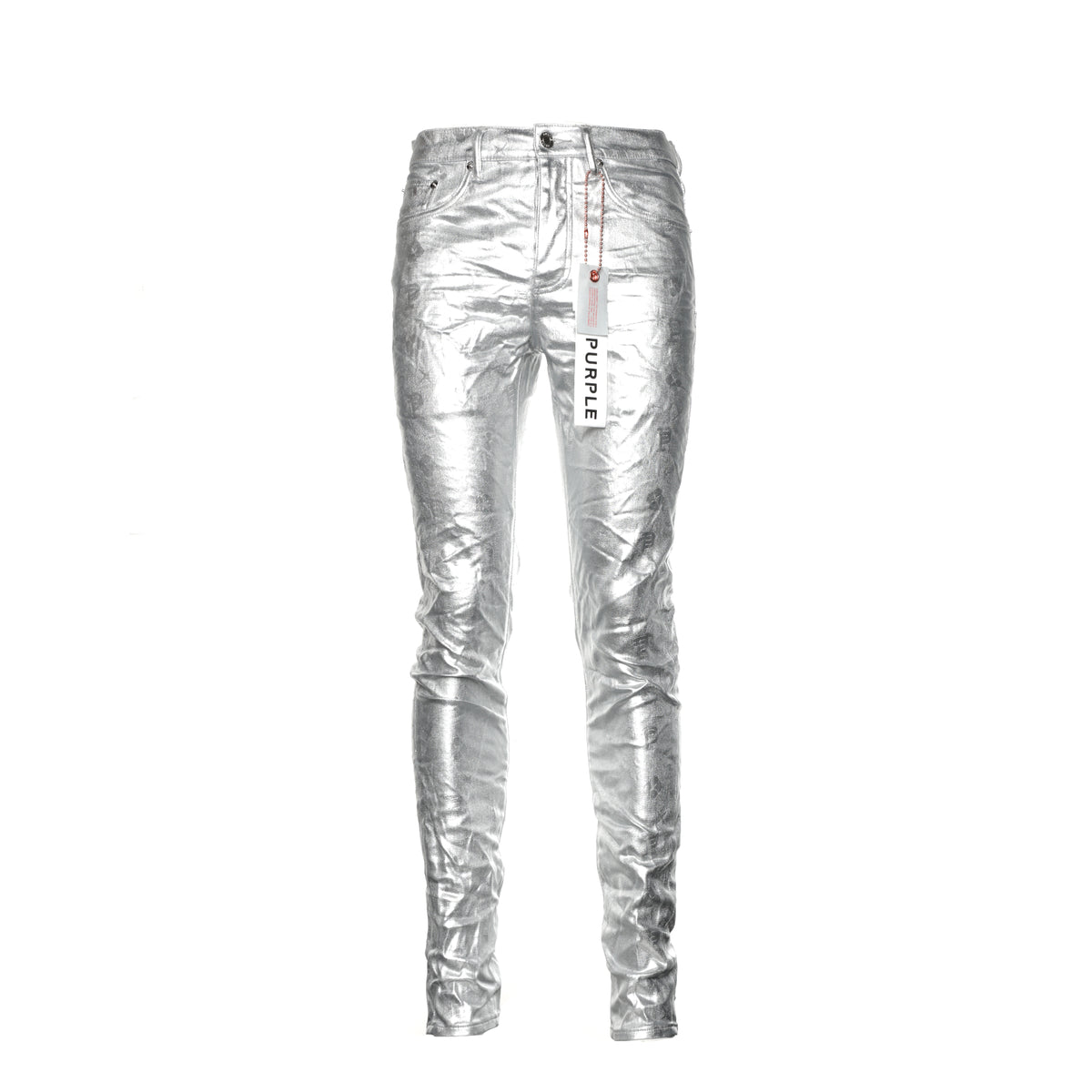 Purple Brand Metallic Monogram Silver Men's Jeans - SIZE Boutique