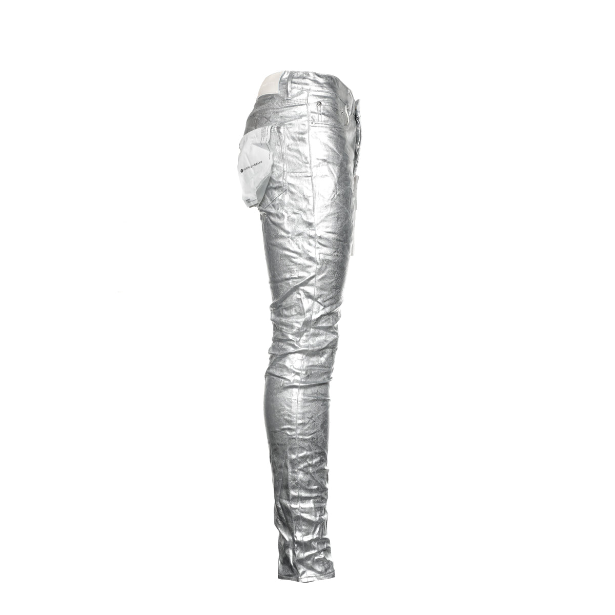 Purple Brand Metallic Monogram Silver Men's Jeans - SIZE Boutique