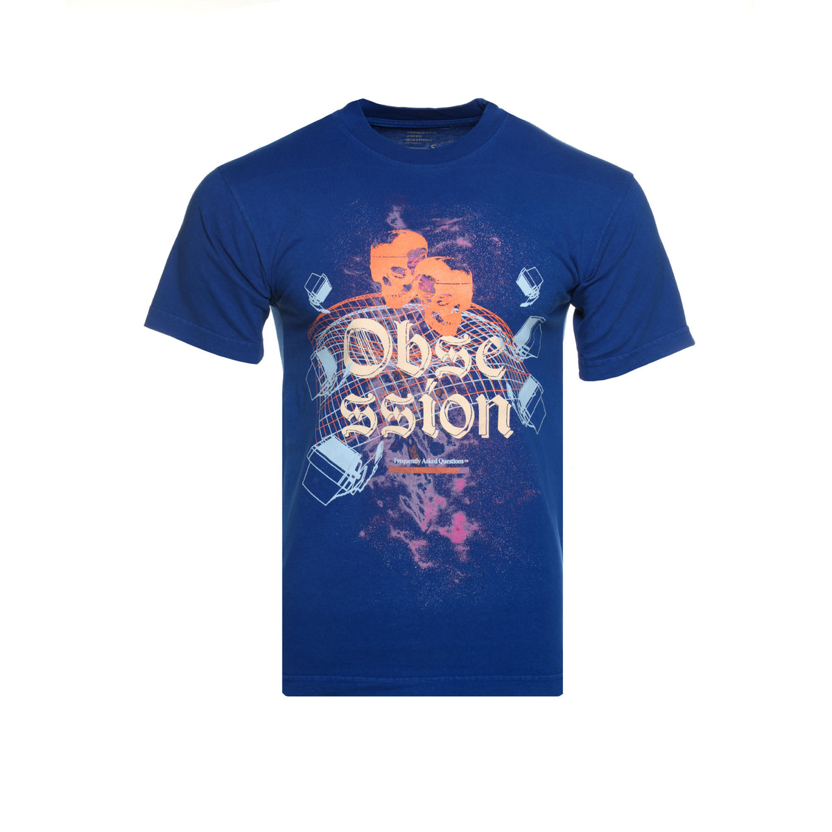 FAQ "Obsession" Men's SS Graphic Tee Blue - SIZE Boutique