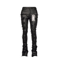 Guapi Obsidian Waxed Black Men's Stacked Jeans - SIZE Boutique