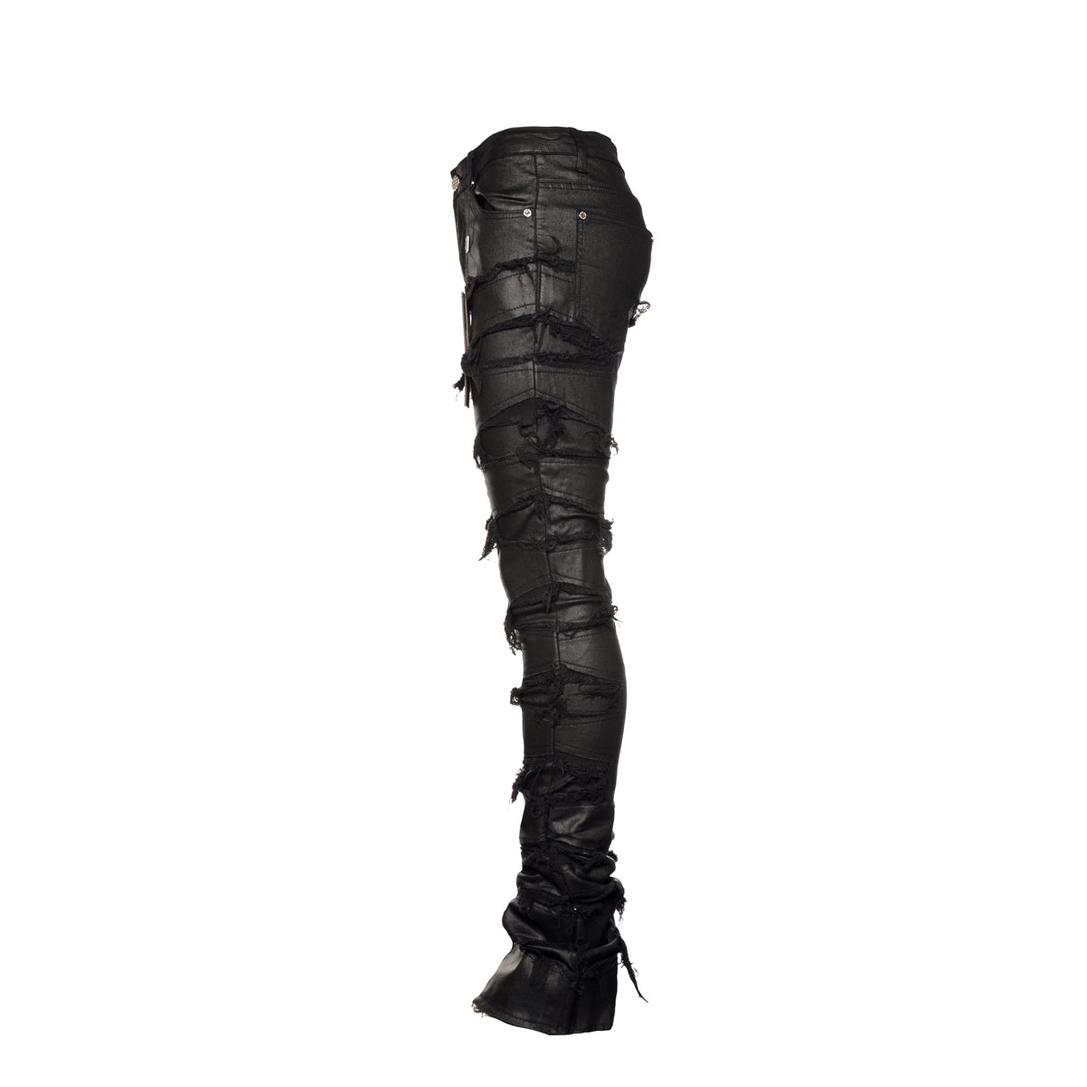 Guapi Obsidian Waxed Black Men's Stacked Jeans - SIZE Boutique
