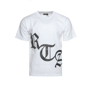 RtA Brand Old English Men's SS White Logo Tee - SIZE Boutique
