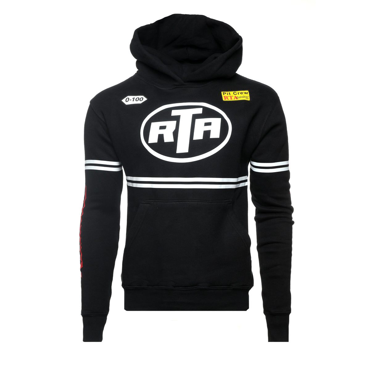 RtA Dion Black Racing Stripe Men's Hoodie - SIZE Boutique