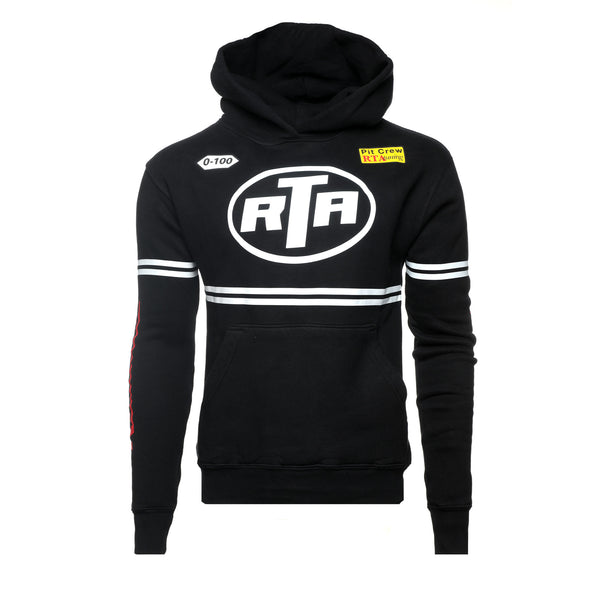 RtA Dion Black Racing Stripe Men's Hoodie - SIZE Boutique
