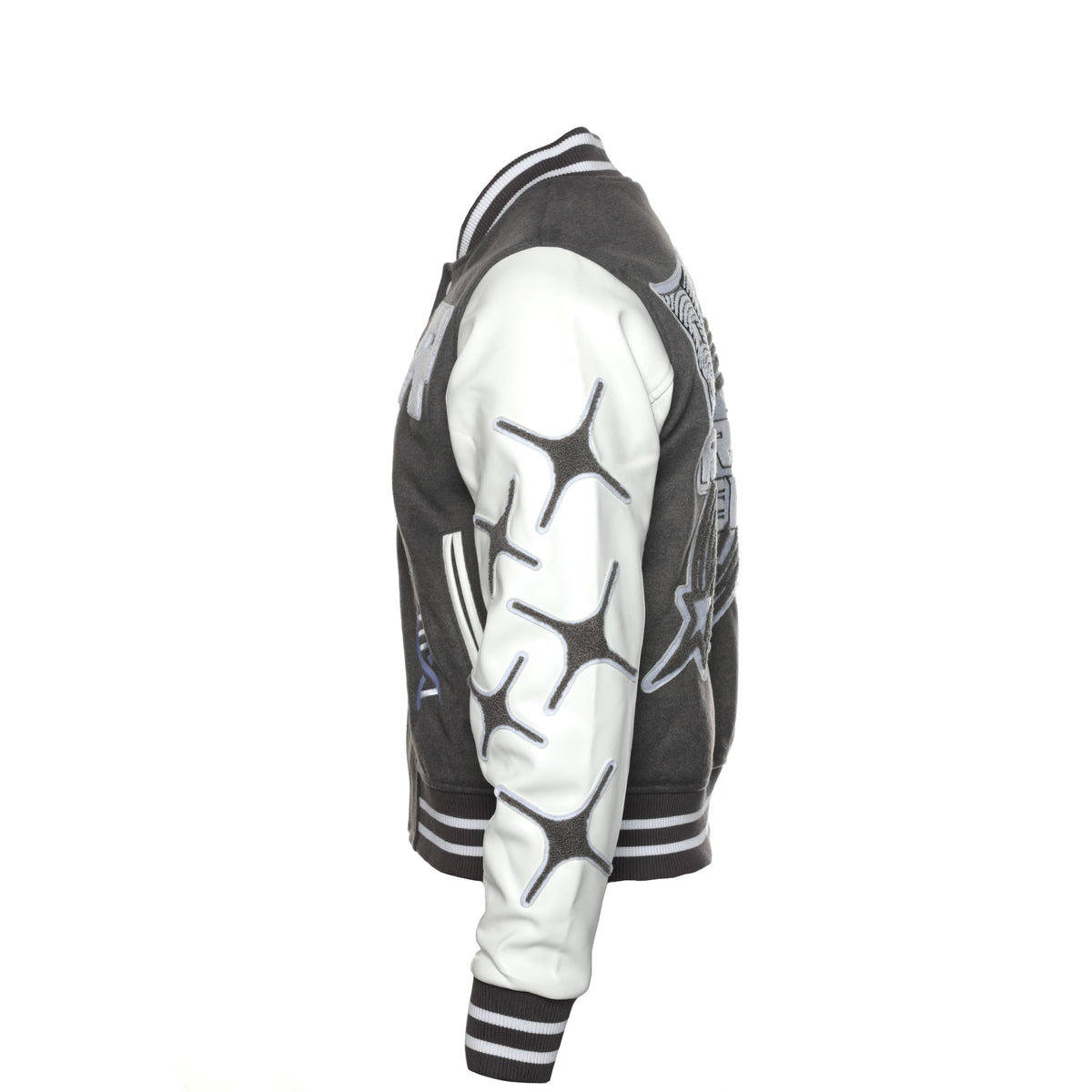 Retrovert "Rebirth" Men's Grey Varsity Jacket - SIZE Boutique