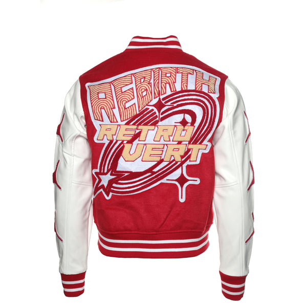 Retrovert "Rebirth" Men's Red Varsity Jacket - SIZE Boutique