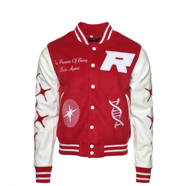Retrovert "Rebirth" Men's Red Varsity Jacket - SIZE Boutique