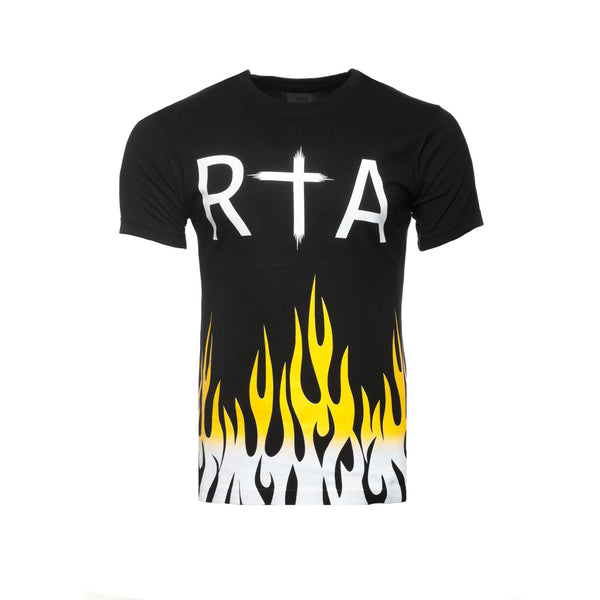  RtA Santos Black with Flames Men's SS Tee - SIZE Boutique