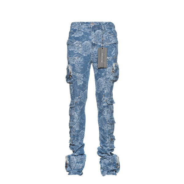 Guapi Sapphire Blue Laser Men's Stacked Jeans