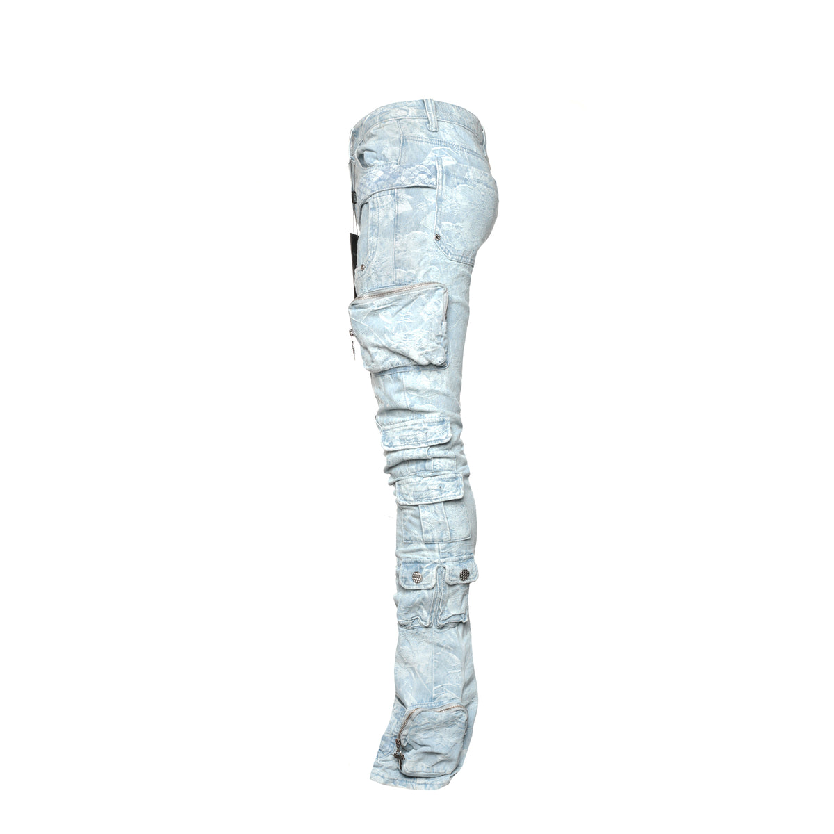 Guapi Sky Blue Laser Men's Stacked Jeans