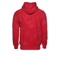 Retrovert Smiley Men's Red Zip-Up Hoodie - SIZE Boutique