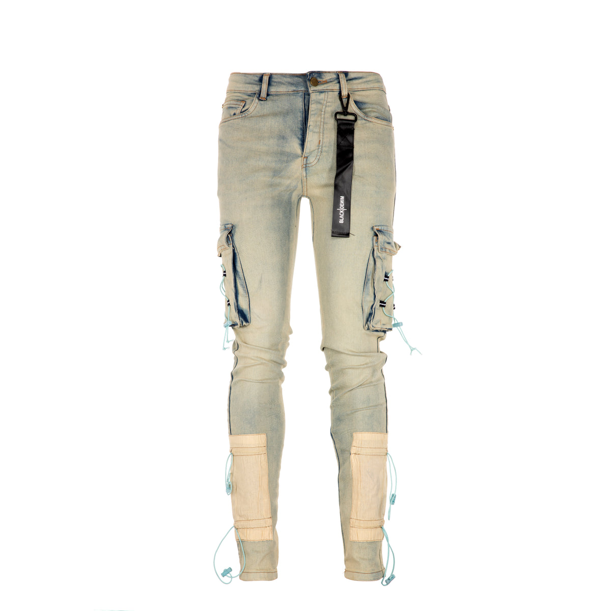 Black Denim Desert Eagle Men's Cargo Skinny Jeans - SIZE Boutique