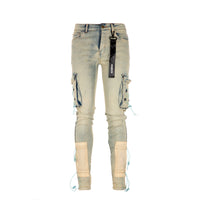 Black Denim Desert Eagle Men's Cargo Skinny Jeans - SIZE Boutique