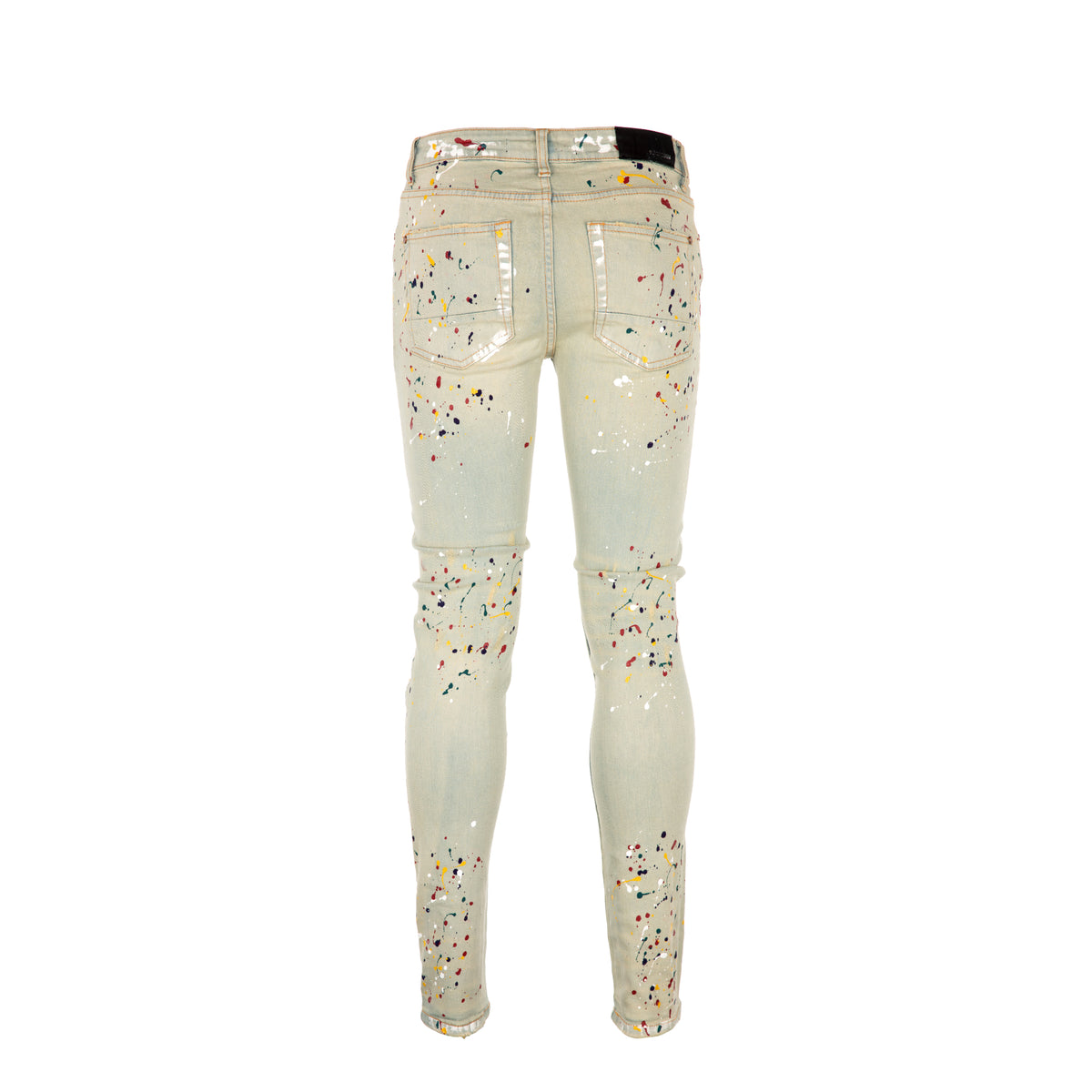 Black Denim Blowout Splatter Men's Skinny Jeans - SIZE Boutique