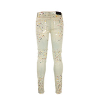 Black Denim Blowout Splatter Men's Skinny Jeans - SIZE Boutique
