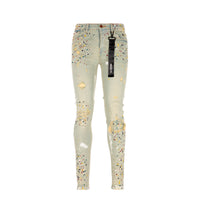 Black Denim Blowout Splatter Men's Skinny Jeans - SIZE Boutique