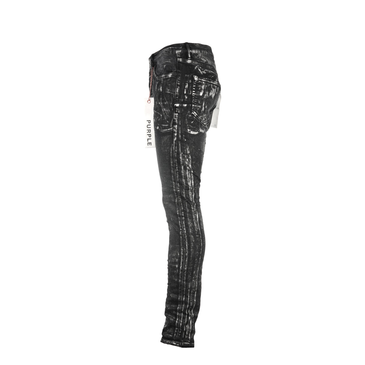 Purple Brand P001 Black Wash Silver Oil Coated Men's Jean. 