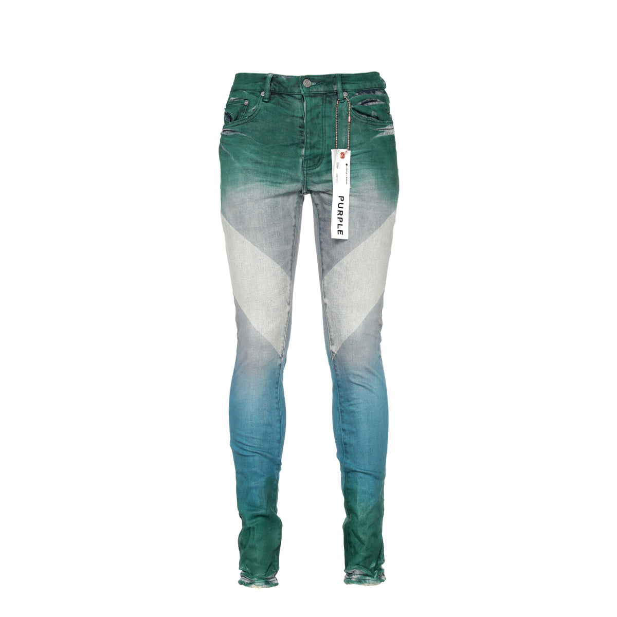 Purple Brand Light Indigo Multi Colored Coated Diagonal Jeans