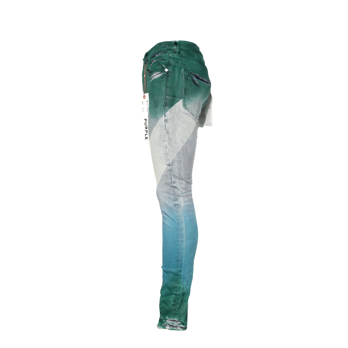 Purple Brand Light Indigo Multi Colored Coated Diagonal Jeans
