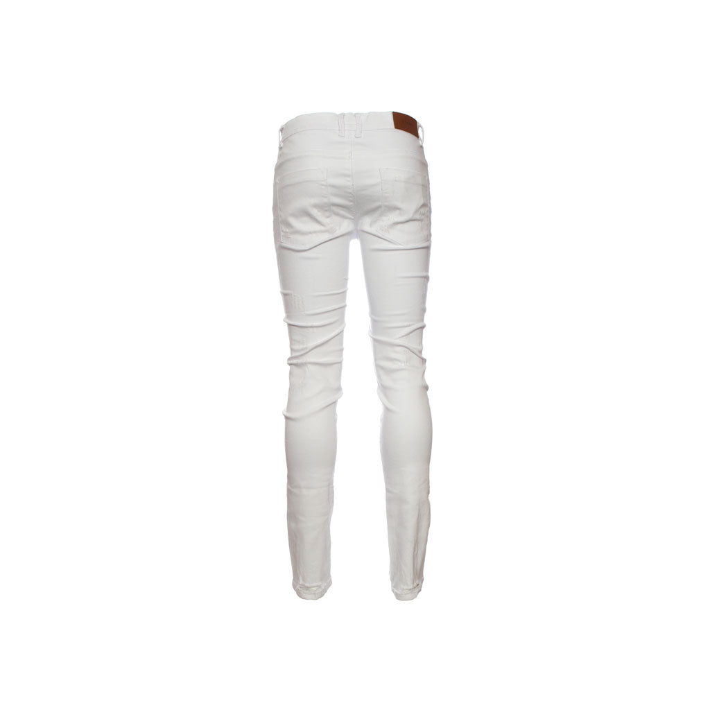 Stampd Distressed Skinny Fit Denim - White