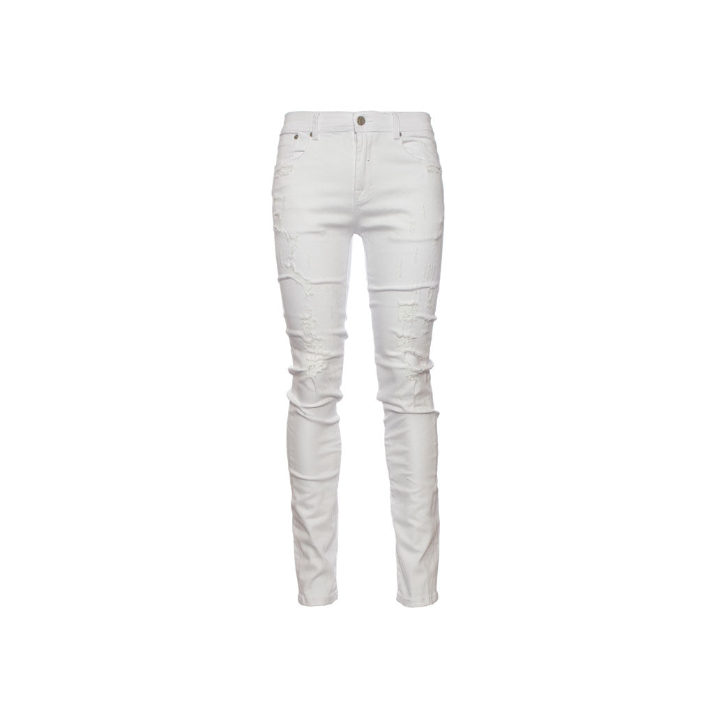 Stampd Distressed Skinny Fit Denim - White
