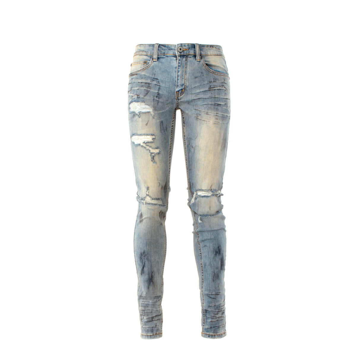 SERENEDE La Vie Skinny Fit Men's Designer Jeans Vintage Blue
