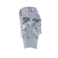 Purple Brand Aged Vintage Indigo Destroy Men's Jean Shorts