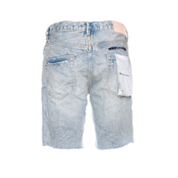 Purple Denim Men's Bandana Patch Work Indigo Denim Shorts
