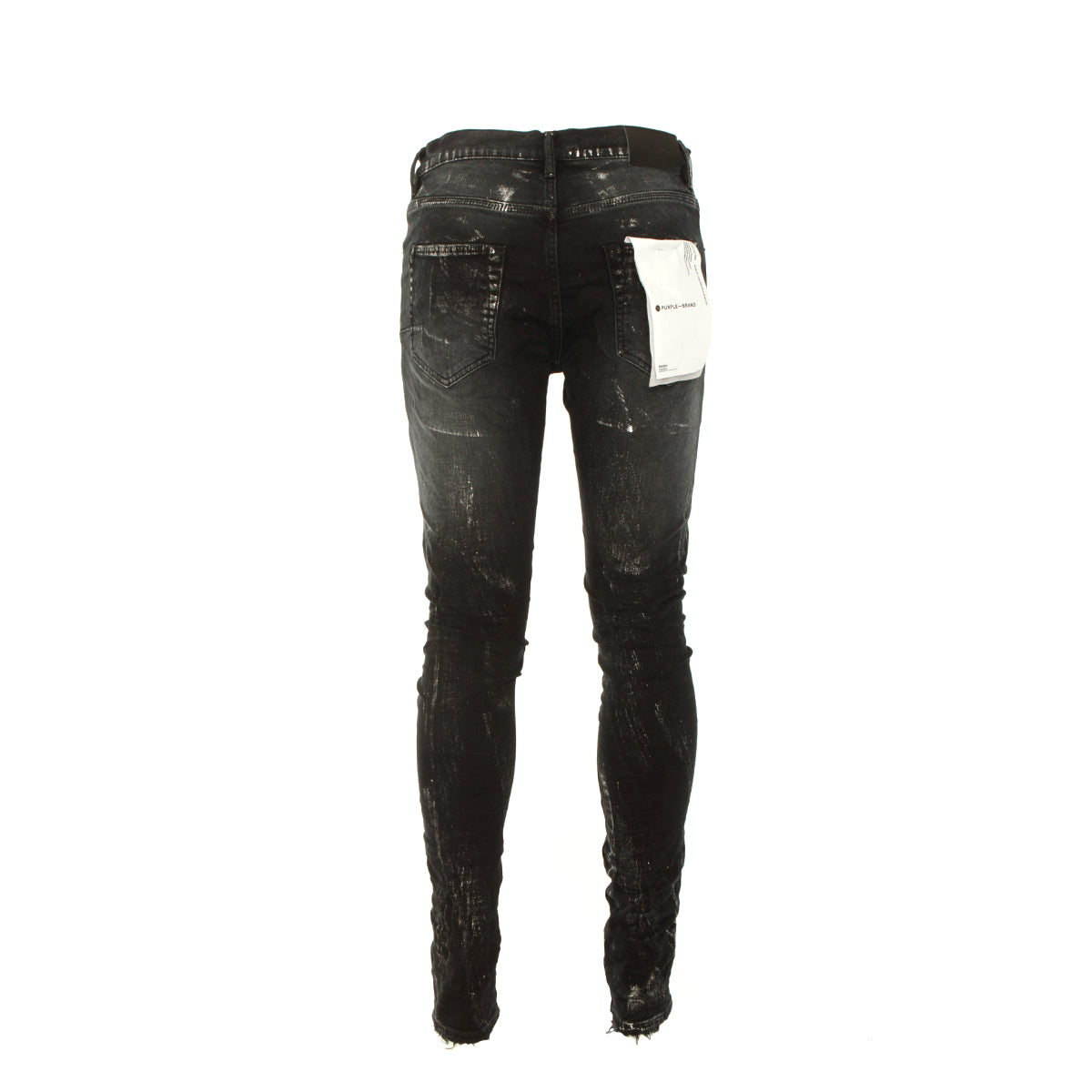 PURPLE Brand P001 Black Wash Metallic Silver Men's Designer Jeans