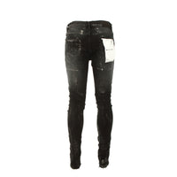 PURPLE Brand P001 Black Wash Metallic Silver Men's Designer Jeans