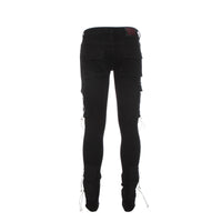 Serenede Xolo Men's Skinny CargoJeans Jet Black